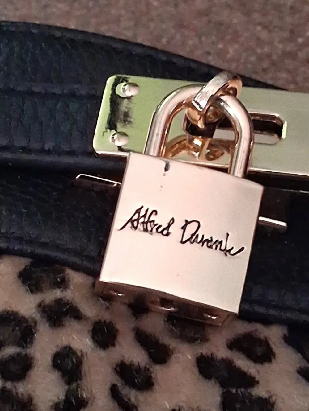 Bradford Exchange Alfred Durante Leopard Faux Fur & Leather Satchel Handbag